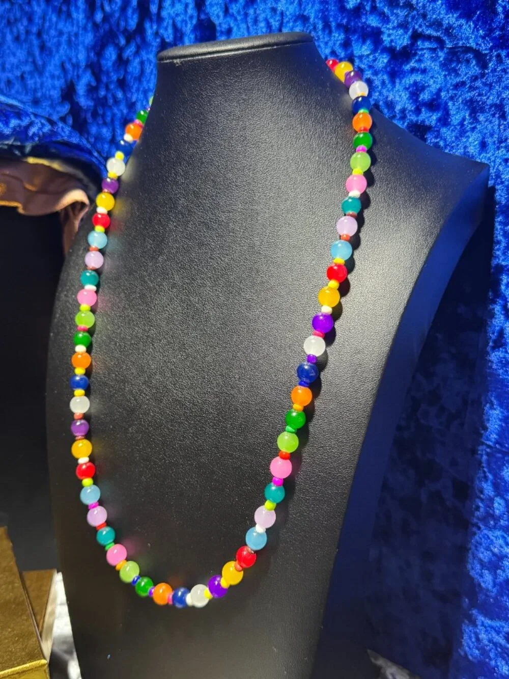 Tennis Necklace Multicolor High Quality 8mm Round Glass Beads for Kids / Teens